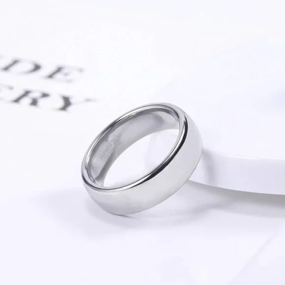 2mm 4mm 6mm 8mm Tungsten Wedding Band Ring for Men Women Silver/Rose Gold/Rainbo - Picture 4 of 6